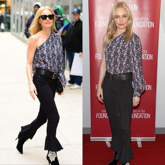 Frame Multicolor Floral Print One-Shoulder Top Size M - Picture 1 of 12